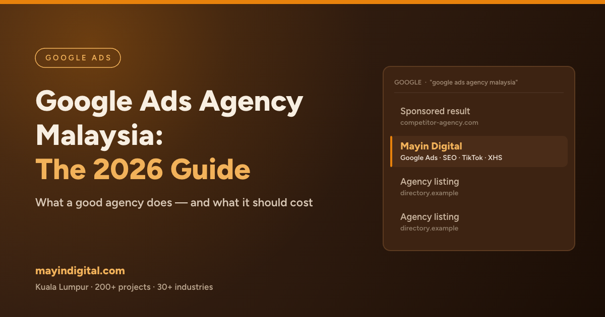 Google Ads agency Malaysia - Mayin Digital 2026 guide cover